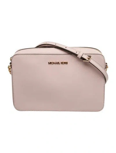Pre-owned Michael Kors Saffiano Leather Crossbody Bag In Neutral