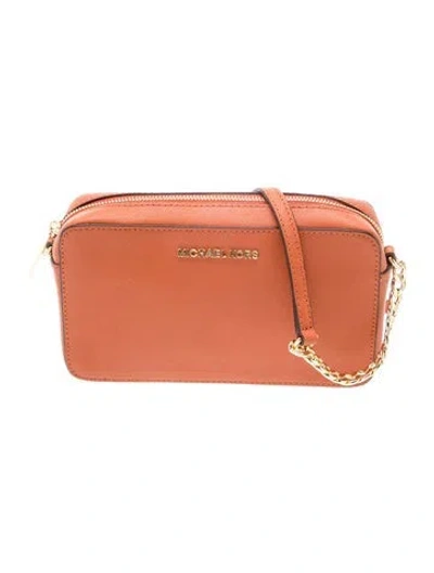 Pre-owned Michael Kors Saffiano Leather Crossbody Bag In Pink