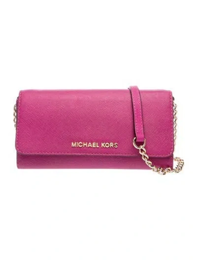 Pre-owned Michael Kors Saffiano Leather Crossbody Bag In Pink