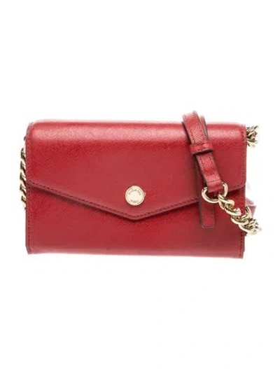 Pre-owned Michael Kors Saffiano Leather Crossbody Bag In Red