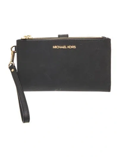 Pre-owned Michael Kors Saffiano Leather Minaudière In Black