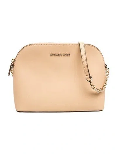 Pre-owned Michael Kors Saffiano Leather Portfolio In Neutral