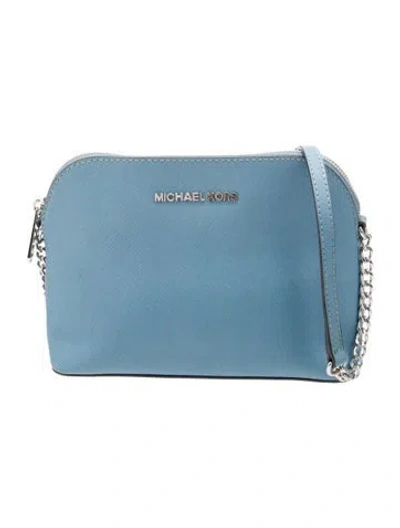 Pre-owned Michael Kors Saffiano Leather Shoulder Bag In Blue