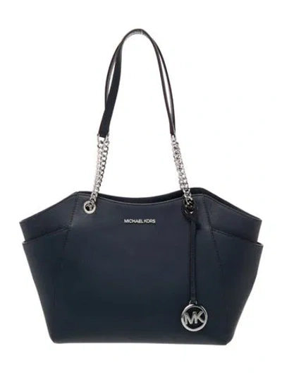 Pre-owned Michael Kors Saffiano Leather Shoulder Bag In Blue