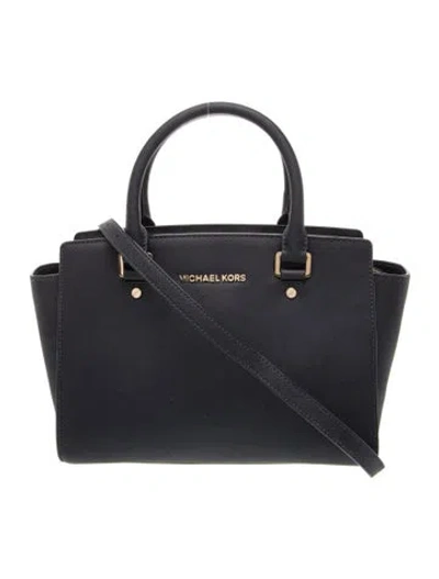 Pre-owned Michael Kors Saffiano Leather Shoulder Bag In Blue