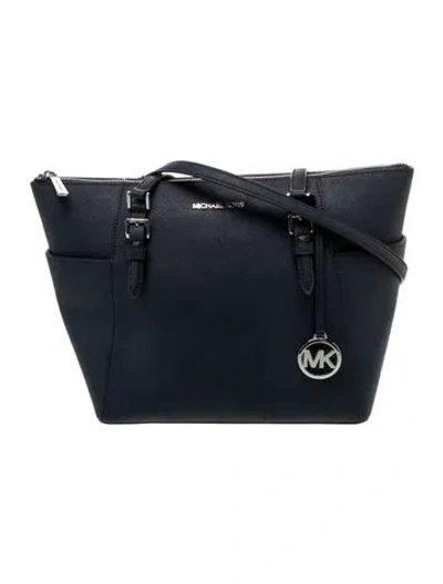Pre-owned Michael Kors Saffiano Leather Shoulder Bag In Blue