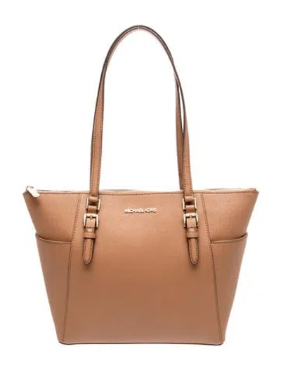 Pre-owned Michael Kors Saffiano Leather Shoulder Bag In Brown