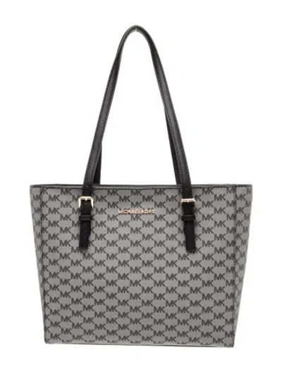 Pre-owned Michael Kors Saffiano Leather Shoulder Bag In Gray