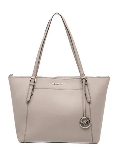 Pre-owned Michael Kors Saffiano Leather Shoulder Bag In Neutral