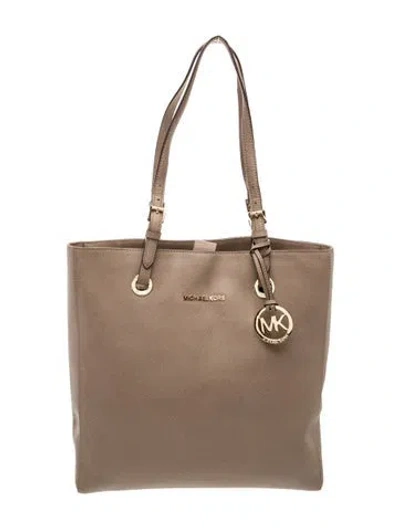 Pre-owned Michael Kors Saffiano Leather Shoulder Bag In Neutral