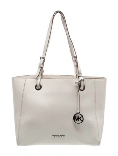 Pre-owned Michael Kors Saffiano Leather Shoulder Bag In Neutral