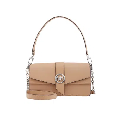 Michael Kors Saffiano Leather Shoulder Bag In Yellow