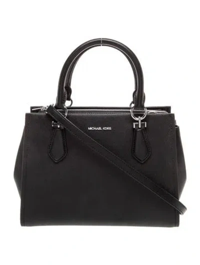 Pre-owned Michael Kors Saffiano Leather Top Handle Bag In Black