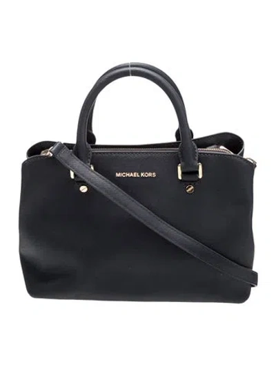 Pre-owned Michael Kors Saffiano Leather Top Handle Bag In Blue