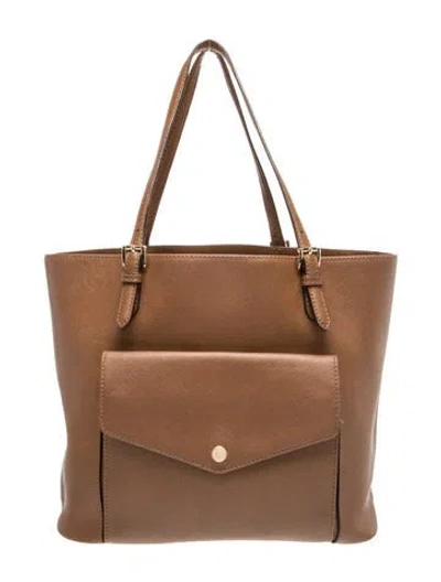 Pre-owned Michael Kors Saffiano Leather Top Handle Bag In Brown