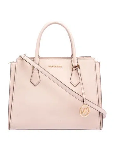 Pre-owned Michael Kors Saffiano Leather Top Handle Bag In Pink