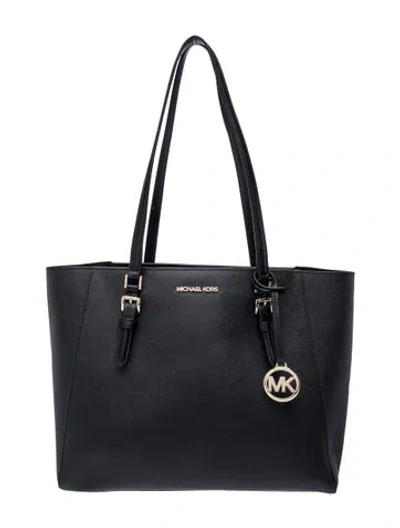 Pre-owned Michael Kors Saffiano Leather Tote In Black
