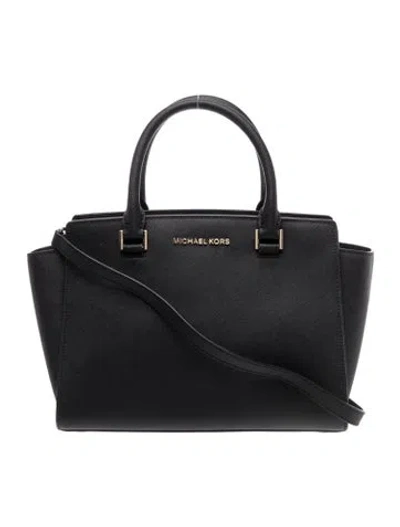 Pre-owned Michael Kors Saffiano Leather Tote In Black