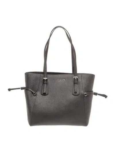 Pre-owned Michael Kors Saffiano Leather Tote In Black