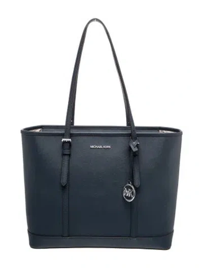 Pre-owned Michael Kors Saffiano Leather Tote In Blue