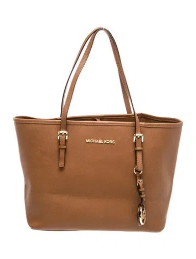 Pre-owned Michael Kors Saffiano Leather Tote In Brown