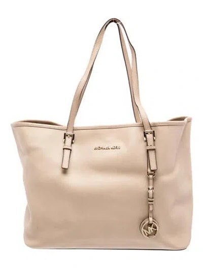 Pre-owned Michael Kors Saffiano Leather Tote In Brown