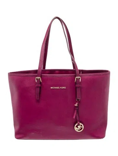 Pre-owned Michael Kors Saffiano Leather Tote In Red
