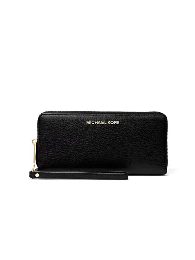 Michael Kors Saffiano Leather Wallet In Black