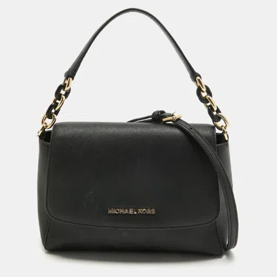 Michael Kors Safiano Leather Sofia Top Handle Bag In Black