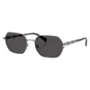 Michael Kors Saint Martin Dark Grey Solid Geometric Unisex Sunglasses Mk1165 100287 57 In Black
