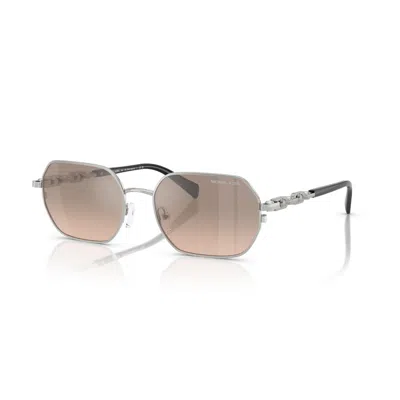 Michael Kors Saint Martin Khaki Silver Gradient Geometric Ladies Sunglasses Mk1165 18933d 57 In Brown