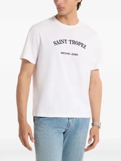 Michael Kors Saint Tropez Embroidered T-shirt In White
