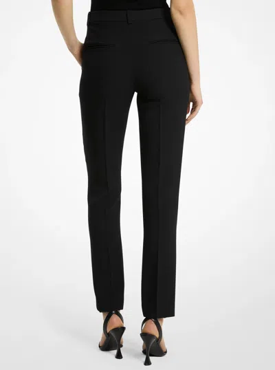 Michael Kors Samantha Double Crepe Sablé Pants In Black