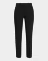 Michael Kors Samantha Double Crepe Sablé Slim-leg Pants In Black