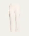 Michael Kors Samantha Double Crepe Sablé Slim-leg Pants In Optic Whit