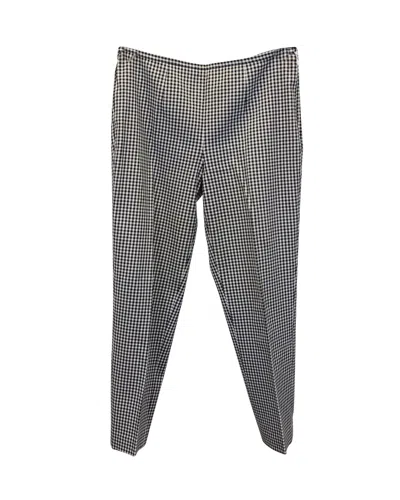 Michael Kors Samantha Gingham Pants In Black Cotton