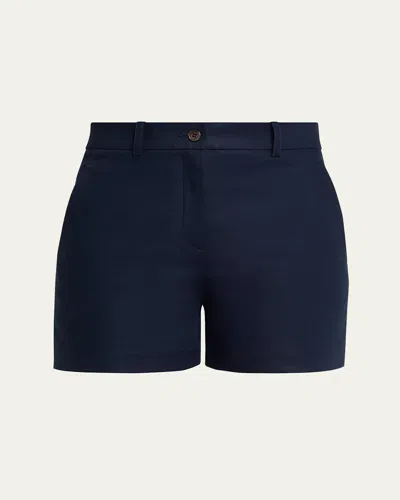 Michael Kors Samantha Stretch Cotton City Shorts In Blue