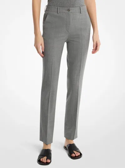 Michael Kors Samantha Stretch Wool Pants In Grey