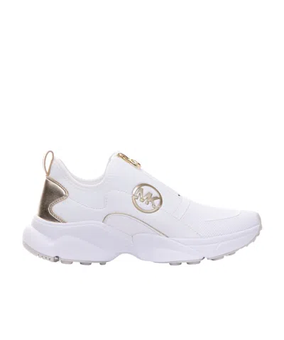 Michael Kors Sami Logo-appliqué Zipped Sneakers In White