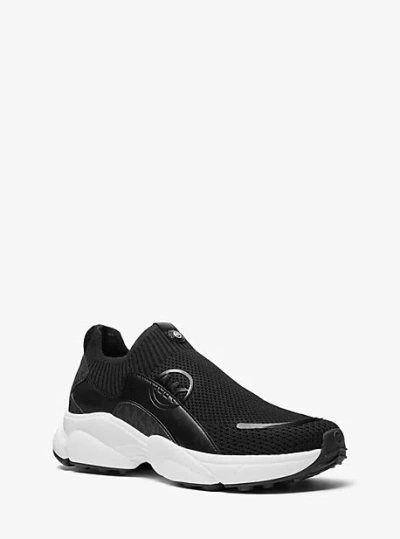 Michael Kors Sami Zip-up Scuba Sneakers In Black