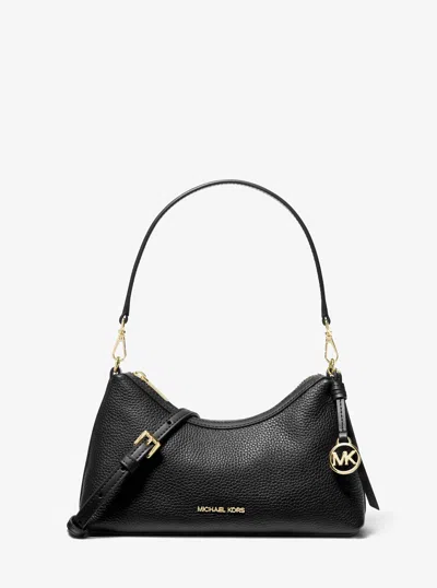 Michael Kors Sammy Small Pebbled Leather Convertible Crossbody Bag In Black