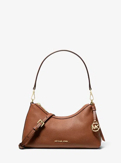 Michael Kors Sammy Small Pebbled Leather Convertible Crossbody Bag In Brown