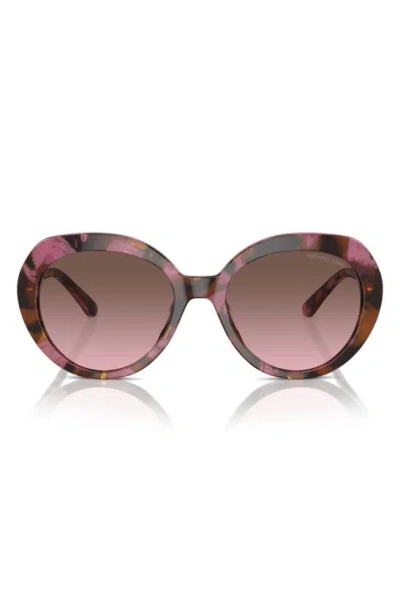 Michael Kors San Lucas 56mm Gradient Round Sunglasses In Tortoise