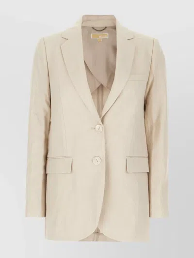 Michael Kors Sand Cotton Blend Blazer In Neutral