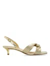 Michael Kors Alessia Kitten Sandal In Gold