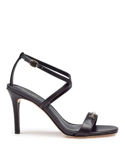 Michael Kors Lena Sandal In Black Leather In Schwarz