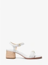 Michael Kors Mandy Sandal In White Leather With Ute Heel