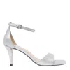 Michael Kors 'jaida' Glitter Silver-tone Heel Sandals In Silver