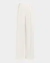 Michael Kors Sandwashed Linen Pleated Slouch Trousers In Neutral