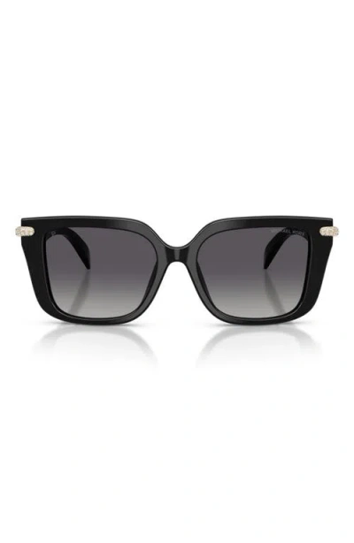 Michael Kors Santo Domingo 54mm Polarized Gradient Square Sunglasses In Black